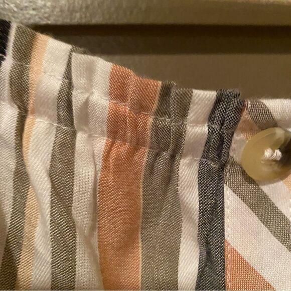 Hint Of Blush Striped Romper Jumpsuit Size Large Wide Leg Cropped - Picture 6 of 11